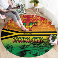 Hapi 44th Indipendens Dei Vanuatu Round Carpet Yumi 1980 with Vanuatuan Beach Landscape LT9 - Polynesian Pride