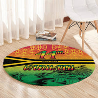 Hapi 44th Indipendens Dei Vanuatu Round Carpet Yumi 1980 with Vanuatuan Beach Landscape LT9 - Polynesian Pride