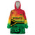 Hapi 44th Indipendens Dei Vanuatu Wearable Blanket Hoodie Yumi 1980 with Vanuatuan Beach Landscape