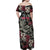 Personalized Japanese Kitsune Mask Family Matching Off Shoulder Maxi Dress and Hawaiian Shirt With Polynesian Arty Style