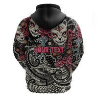 Personalized Japanese Kitsune Mask Hoodie With Polynesian Arty Style LT9 - Polynesian Pride
