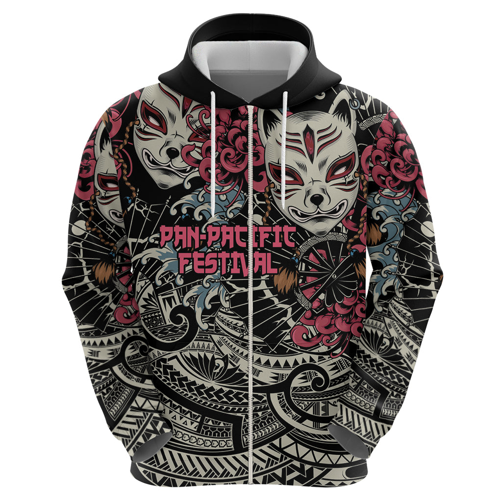 Personalized Japanese Kitsune Mask Hoodie With Polynesian Arty Style LT9 - Polynesian Pride
