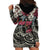 Personalized Japanese Kitsune Mask Hoodie Dress With Polynesian Arty Style