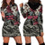 Personalized Japanese Kitsune Mask Hoodie Dress With Polynesian Arty Style