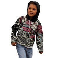 Personalized Japanese Kitsune Mask Kid Hoodie With Polynesian Arty Style LT9 - Polynesian Pride