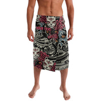 Personalized Japanese Kitsune Mask Lavalava With Polynesian Arty Style LT9 Black - Polynesian Pride
