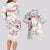 Personalized Japanese Shirasagi Bird Couples Matching Long Sleeve Bodycon Dress and Hawaiian Shirt Sakura and Hibiscus Polynesian Pattern