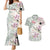 Personalized Japanese Shirasagi Bird Couples Matching Mermaid Dress and Hawaiian Shirt Sakura and Hibiscus Polynesian Pattern