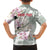 Personalized Japanese Shirasagi Bird Family Matching Long Sleeve Bodycon Dress and Hawaiian Shirt Sakura and Hibiscus Polynesian Pattern