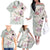 Personalized Japanese Shirasagi Bird Family Matching Off The Shoulder Long Sleeve Dress and Hawaiian Shirt Sakura and Hibiscus Polynesian Pattern