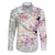 Personalized Japanese Shirasagi Bird Family Matching Puletasi and Hawaiian Shirt Sakura and Hibiscus Polynesian Pattern