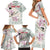 Personalized Japanese Shirasagi Bird Family Matching Short Sleeve Bodycon Dress and Hawaiian Shirt Sakura and Hibiscus Polynesian Pattern