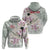 Personalized Japanese Shirasagi Bird Hoodie Sakura and Hibiscus Polynesian Pattern