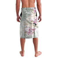 Personalized Japanese Shirasagi Bird Lavalava Sakura and Hibiscus Polynesian Pattern LT9 - Polynesian Pride