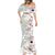 Personalized Japanese Shirasagi Bird Mermaid Dress Sakura and Hibiscus Polynesian Pattern