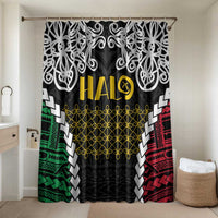 Halo Vanuatu Pride Bathroom Set Vanuatuan Sand Drawing Pattern LT9 Shower Curtain Only Black - Polynesian Pride