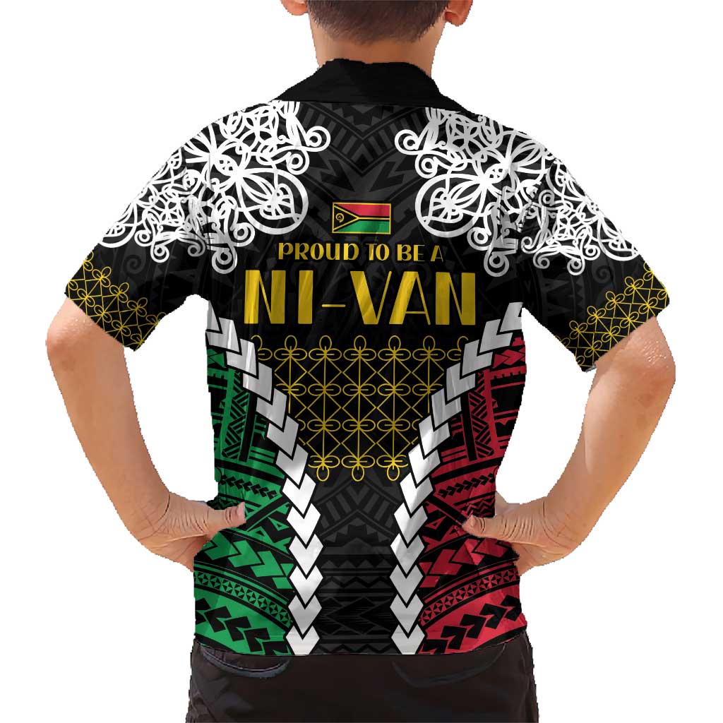 Halo Vanuatu Pride Kid Hawaiian Shirt Vanuatuan Sand Drawing Pattern LT9 - Polynesian Pride