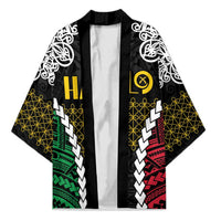 Halo Vanuatu Pride Kimono Vanuatuan Sand Drawing Pattern LT9 Unisex Black - Polynesian Pride
