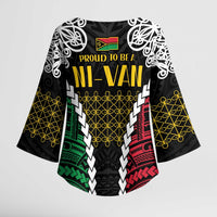 Halo Vanuatu Pride Kimono Sleeve Blouse Vanuatuan Sand Drawing Pattern LT9 - Polynesian Pride