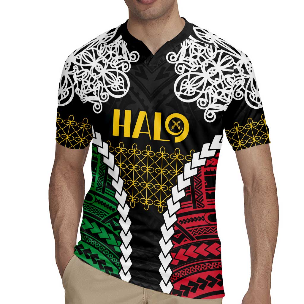 Halo Vanuatu Pride Rugby Jersey Vanuatuan Sand Drawing Pattern LT9 - Polynesian Pride