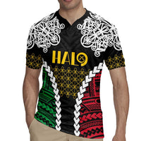 Halo Vanuatu Pride Rugby Jersey Vanuatuan Sand Drawing Pattern LT9 - Polynesian Pride