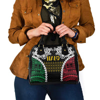 Halo Vanuatu Pride Shoulder Handbag Vanuatuan Sand Drawing Pattern LT9 - Polynesian Pride