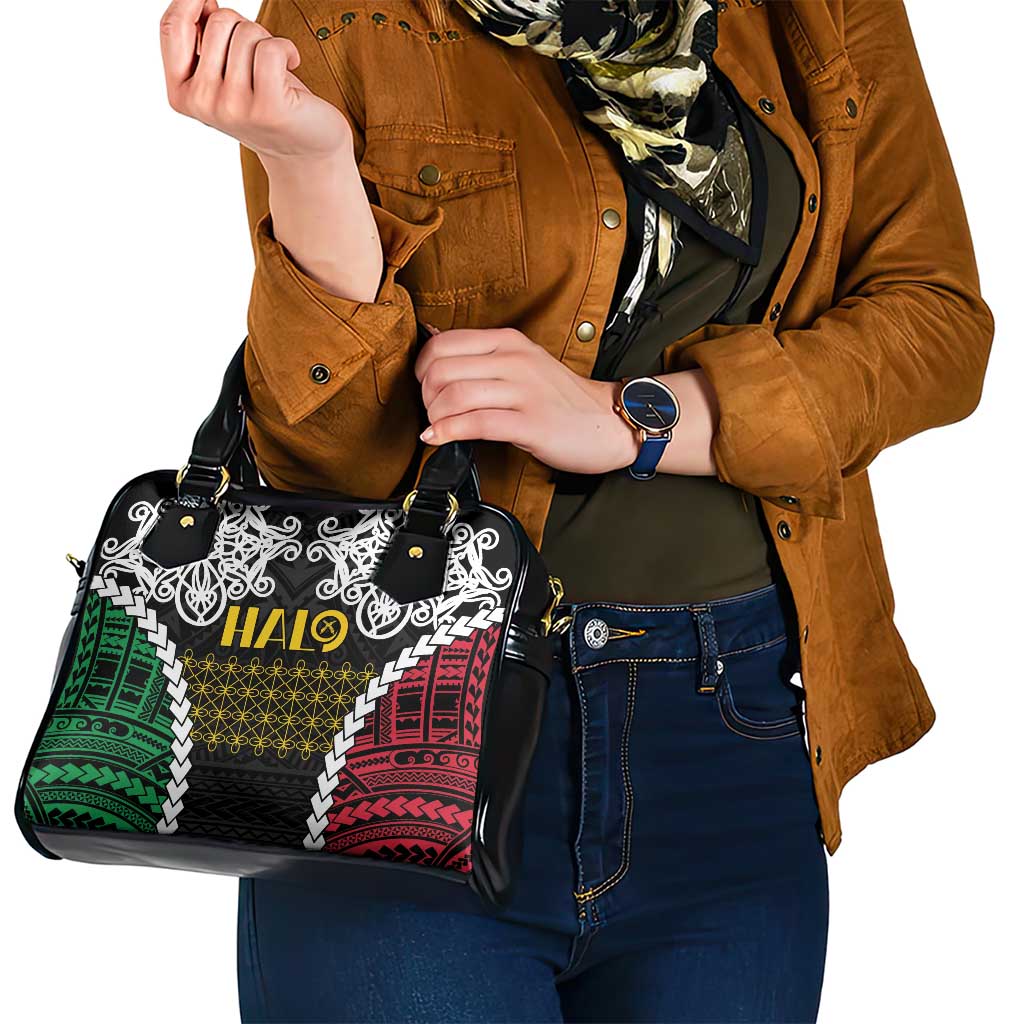 Halo Vanuatu Pride Shoulder Handbag Vanuatuan Sand Drawing Pattern LT9 - Polynesian Pride