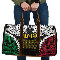 Halo Vanuatu Pride Travel Bag Vanuatuan Sand Drawing Pattern LT9 Black - Polynesian Pride