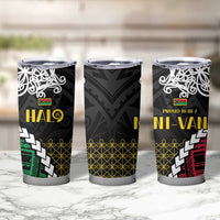 Halo Vanuatu Pride Tumbler Cup Vanuatuan Sand Drawing Pattern LT9 - Polynesian Pride
