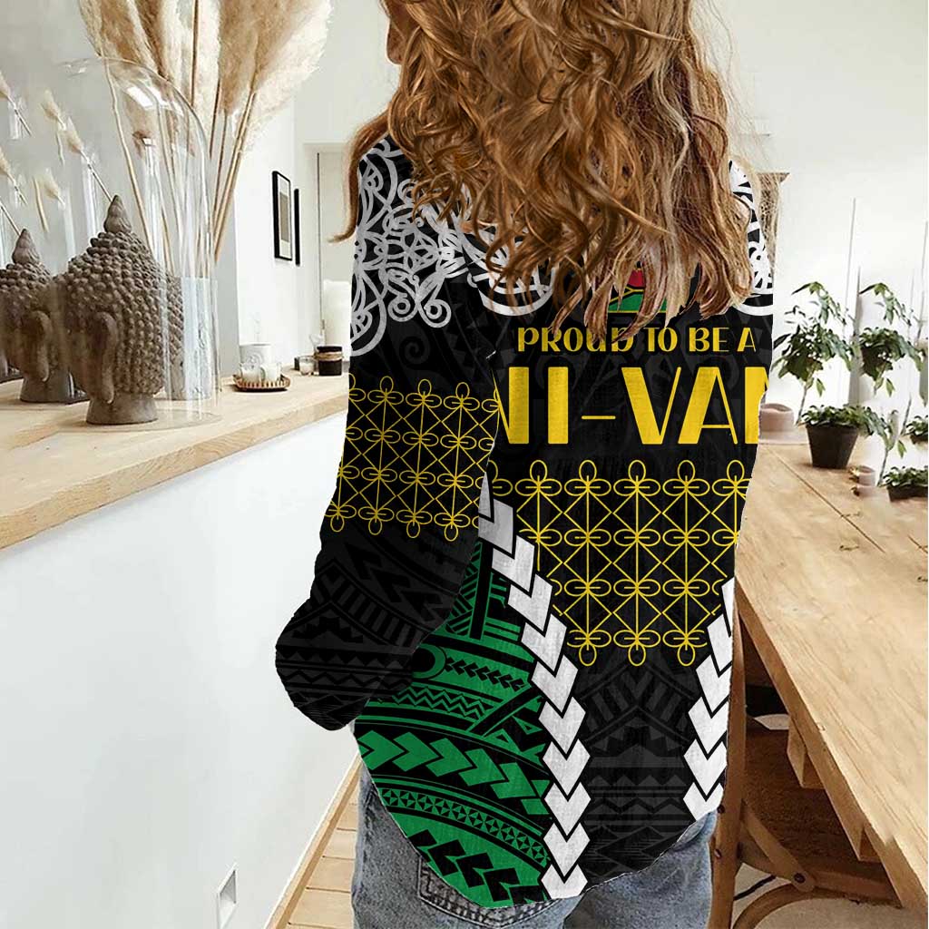 Halo Vanuatu Pride Women Casual Shirt Vanuatuan Sand Drawing Pattern LT9 - Polynesian Pride