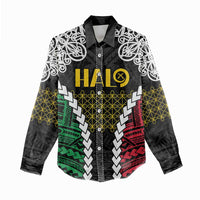 Halo Vanuatu Pride Women Casual Shirt Vanuatuan Sand Drawing Pattern LT9 - Polynesian Pride