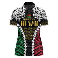 Halo Vanuatu Pride Women Polo Shirt Vanuatuan Sand Drawing Pattern LT9 - Polynesian Pride