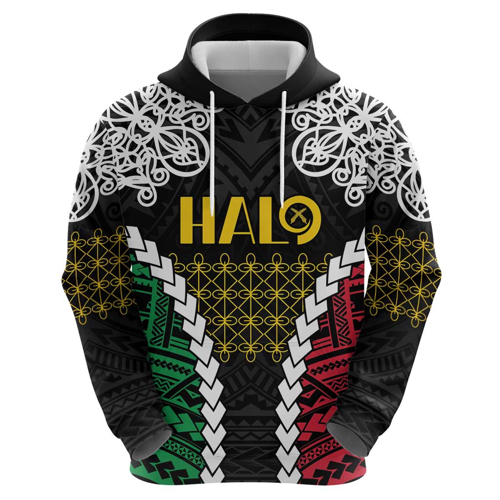 Halo Vanuatu Pride Zip Hoodie Vanuatuan Sand Drawing Pattern LT9 - Polynesian Pride