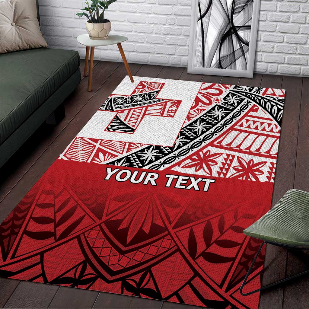 Malo e lelei Tonga Area Rug Ngatu Tokelau Feletoa Fata Traditional Polynesian Pattern LT9 Red - Polynesian Pride