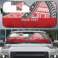 Malo e lelei Tonga Auto Sun Shade Ngatu Tokelau Feletoa Fata Traditional Polynesian Pattern LT9 Red - Polynesian Pride