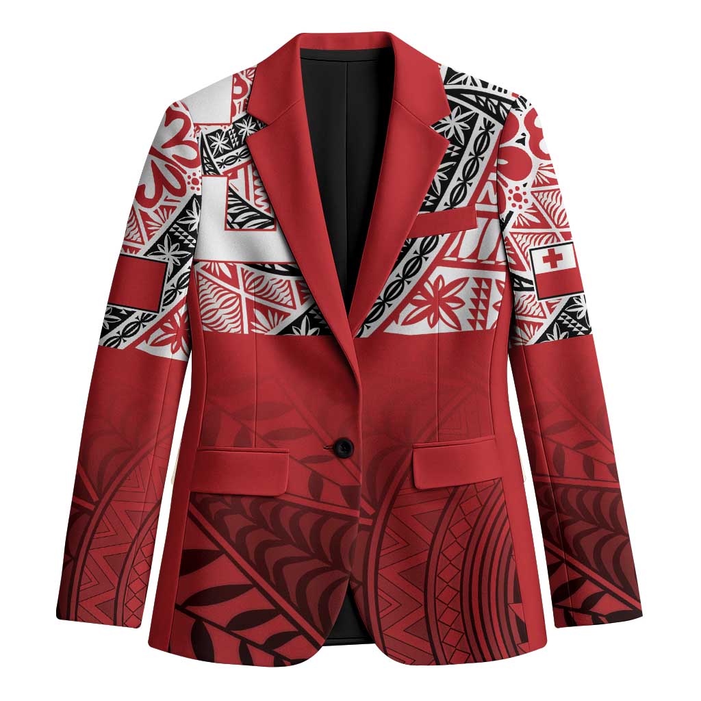 Malo e lelei Tonga Blazer Ngatu Tokelau Feletoa Fata Traditional Polynesian Pattern LT9 Unisex Red - Polynesian Pride