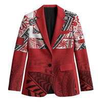 Malo e lelei Tonga Blazer Ngatu Tokelau Feletoa Fata Traditional Polynesian Pattern LT9 Unisex Red - Polynesian Pride