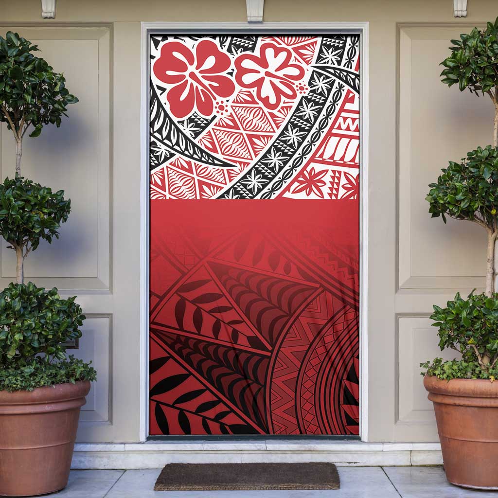 Malo e lelei Tonga Door Cover Ngatu Tokelau Feletoa Fata Traditional Polynesian Pattern LT9 Red - Polynesian Pride