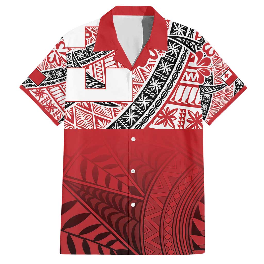 Malo e lelei Tonga Hawaiian Shirt Ngatu Tokelau Feletoa Fata Traditional Polynesian Pattern LT9 Red - Polynesian Pride