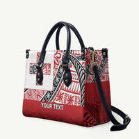 Malo e lelei Tonga Leather Bag Ngatu Tokelau Feletoa Fata Traditional Polynesian Pattern LT9 Red - Polynesian Pride