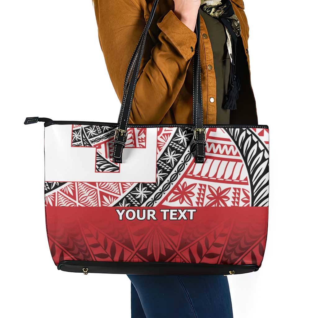 Malo e lelei Tonga Leather Tote Bag Ngatu Tokelau Feletoa Fata Traditional Polynesian Pattern LT9 - Polynesian Pride