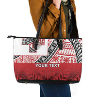 Malo e lelei Tonga Leather Tote Bag Ngatu Tokelau Feletoa Fata Traditional Polynesian Pattern LT9 - Polynesian Pride