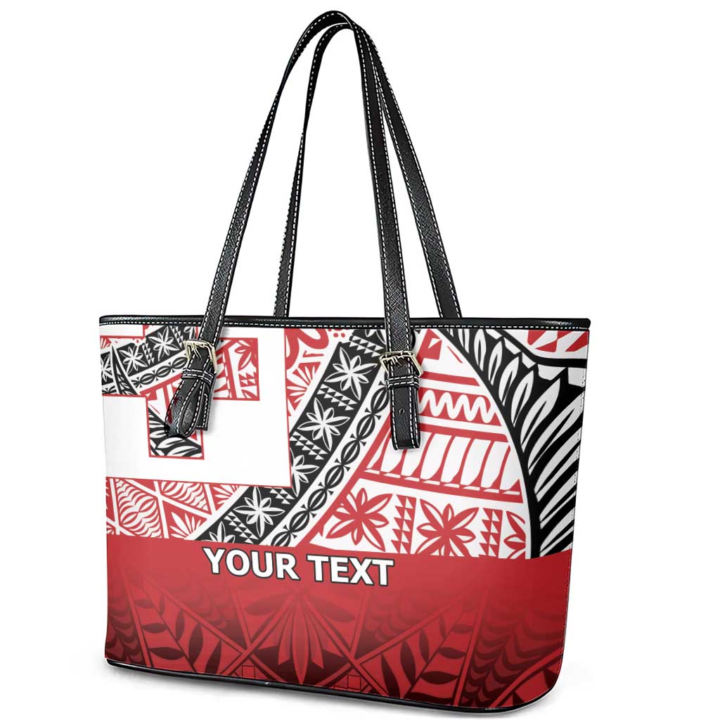Malo e lelei Tonga Leather Tote Bag Ngatu Tokelau Feletoa Fata Traditional Polynesian Pattern LT9 - Polynesian Pride