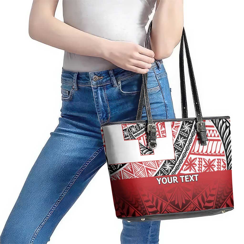 Malo e lelei Tonga Leather Tote Bag Ngatu Tokelau Feletoa Fata Traditional Polynesian Pattern LT9 - Polynesian Pride