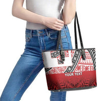 Malo e lelei Tonga Leather Tote Bag Ngatu Tokelau Feletoa Fata Traditional Polynesian Pattern LT9 - Polynesian Pride
