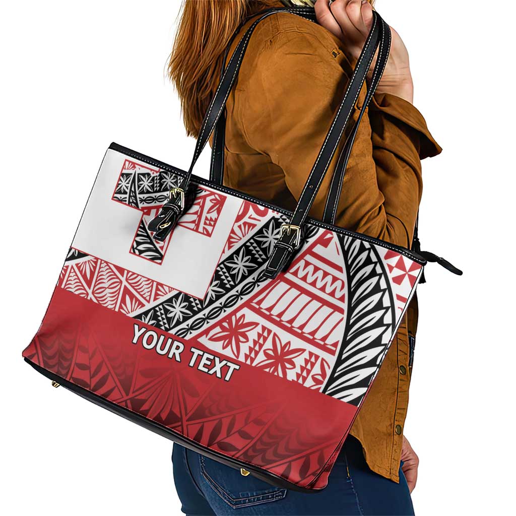 Malo e lelei Tonga Leather Tote Bag Ngatu Tokelau Feletoa Fata Traditional Polynesian Pattern LT9 - Polynesian Pride