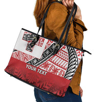 Malo e lelei Tonga Leather Tote Bag Ngatu Tokelau Feletoa Fata Traditional Polynesian Pattern LT9 - Polynesian Pride