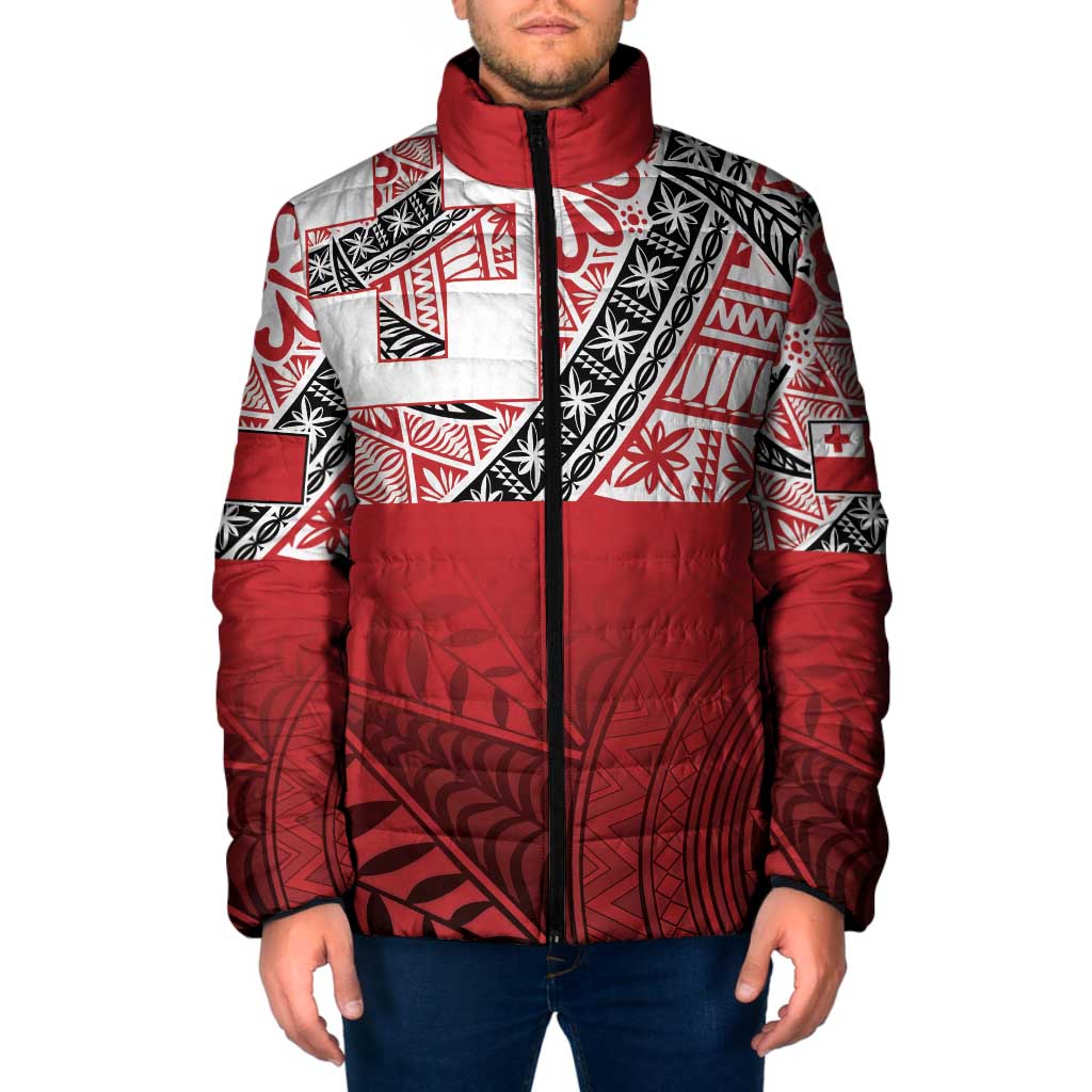 Malo e lelei Tonga Padded Jacket Ngatu Tokelau Feletoa Fata Traditional Polynesian Pattern LT9 Men Red - Polynesian Pride