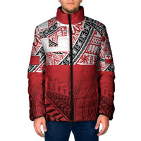 Malo e lelei Tonga Padded Jacket Ngatu Tokelau Feletoa Fata Traditional Polynesian Pattern LT9 Men Red - Polynesian Pride