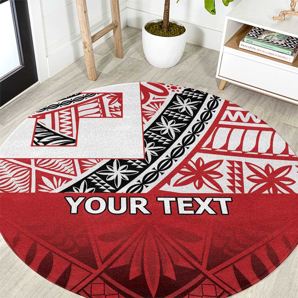 Malo e lelei Tonga Round Carpet Ngatu Tokelau Feletoa Fata Traditional Polynesian Pattern LT9 Red - Polynesian Pride